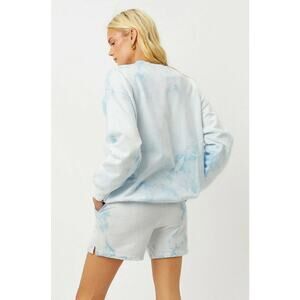 Frankies Bikinis NWOT Womens Baby Blue Tie Dye Burl Pull On Sweatshorts Size XS